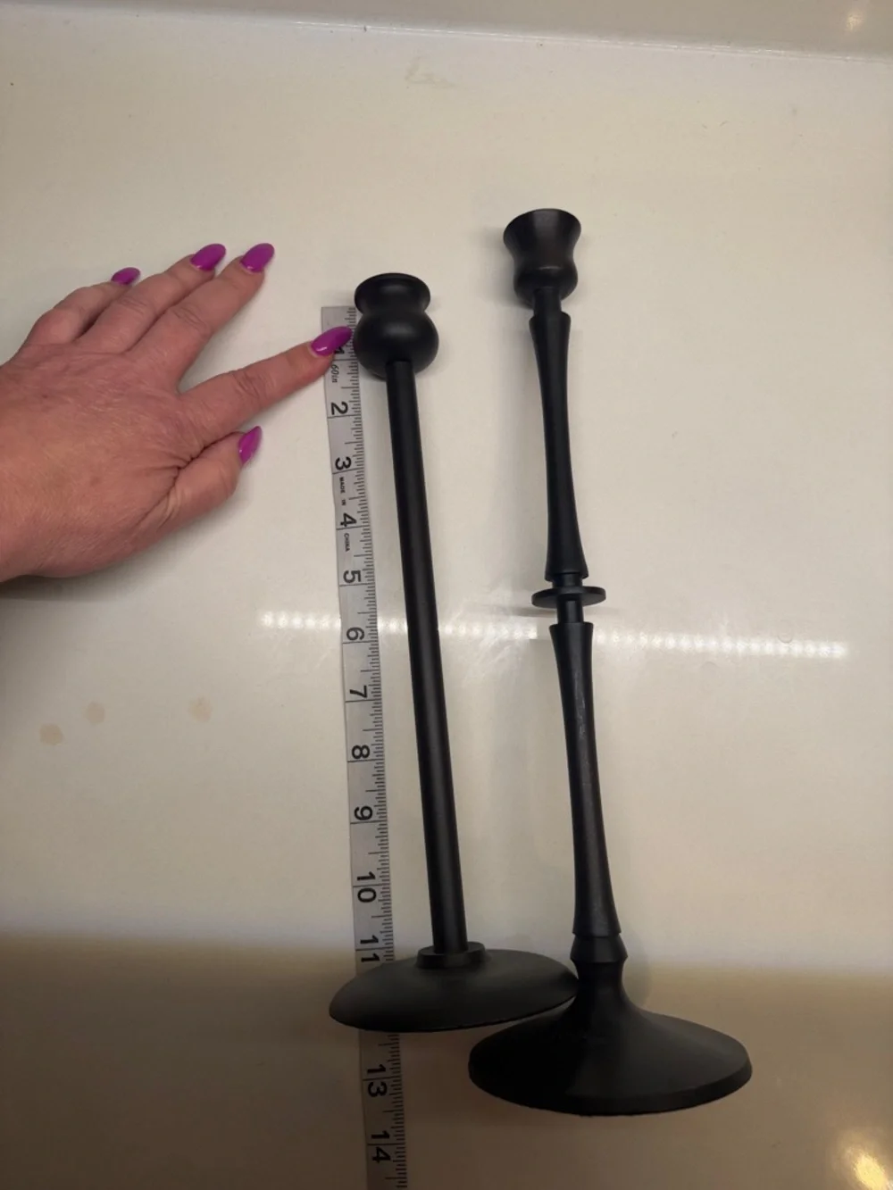 Williams Sonoma Matte Black Taper Candle Holders (Pair)